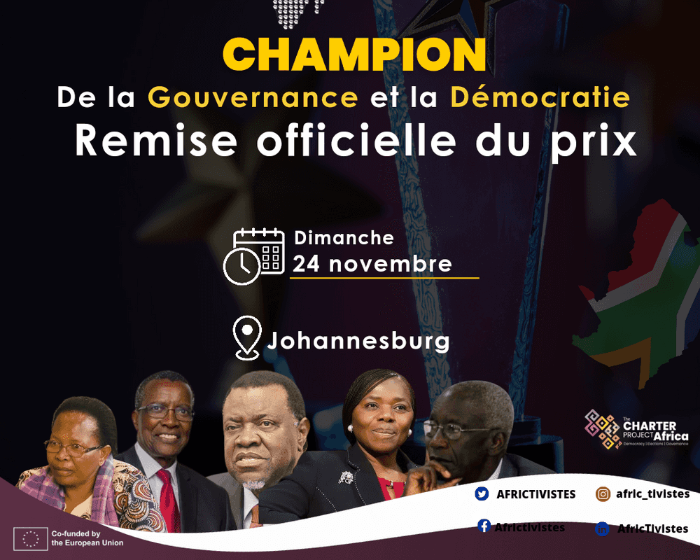 AfricTivistes présente le Champion de la Gouvernance et démocratie en Afrique le 24 novembre