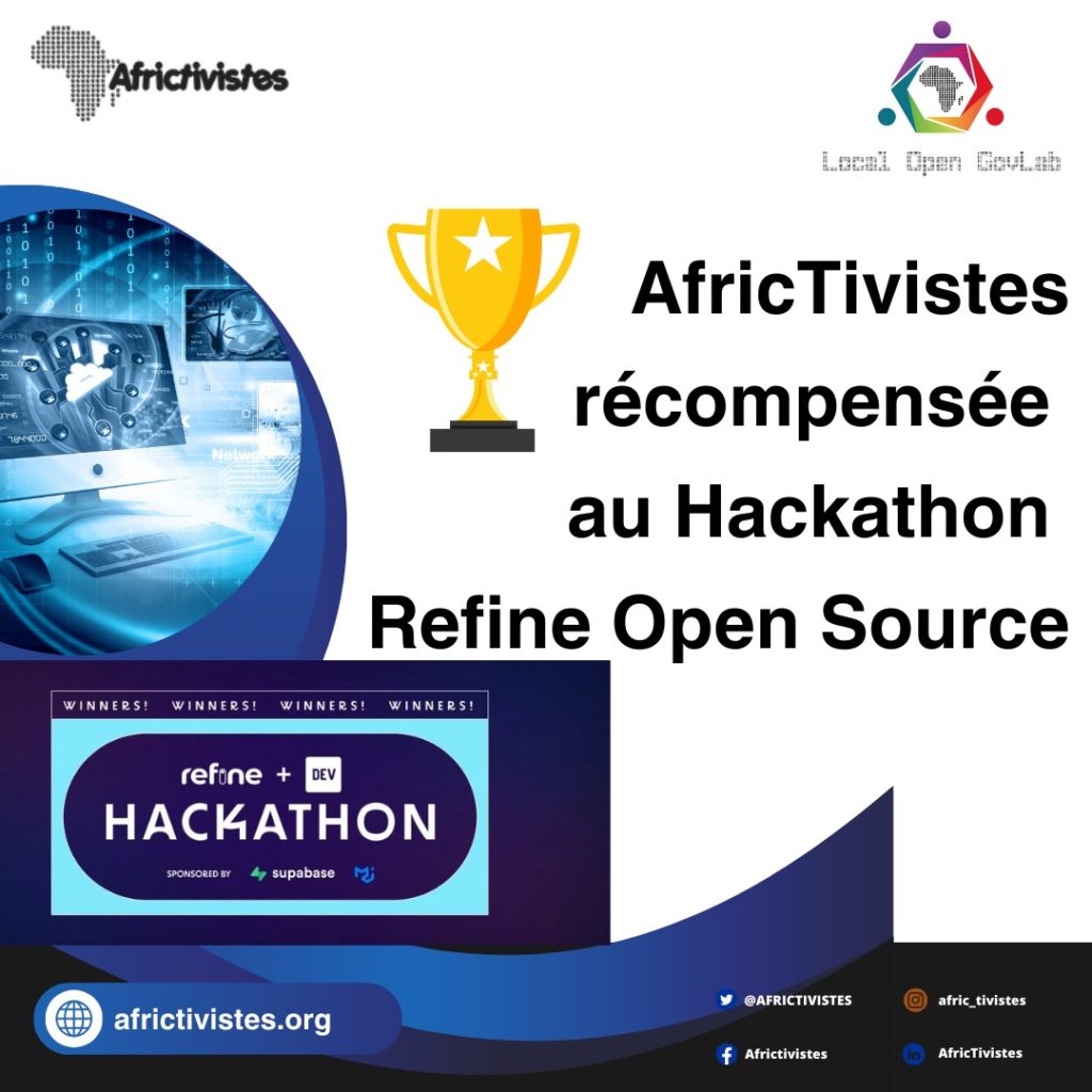 AfricTivistes récompensée au Hackathon Refine Open Source | AfricTivistes